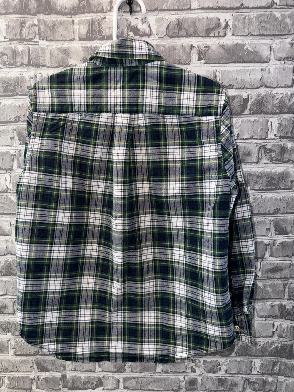 Bo's Ralph Lauren Navy, Green & White Plaid Button-Up Shirt